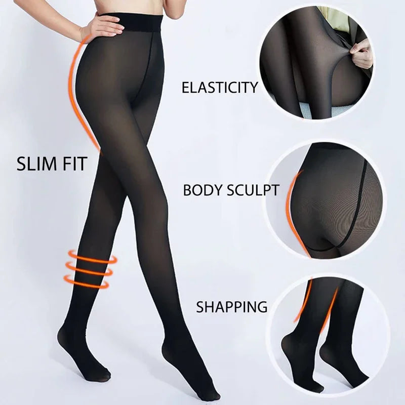Collant polaire effet transparent